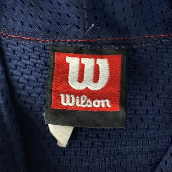 Vintage Wilson Boston Red Sox Jersey L Blue Mesh Buttons No 12 Satin Patches - Picture 6 of 6